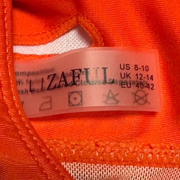 Zaful One Piece Swim Suit Vibrant Red / Orange, NWT - Picture 7 of 9